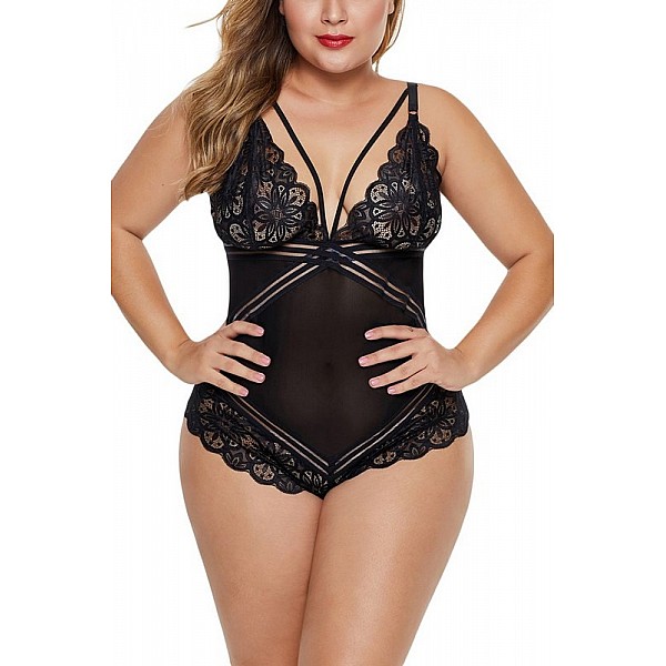 Dámske čierne plus size body