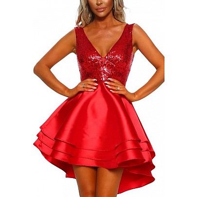 Dámske červené mini šaty Simona