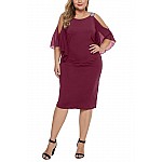 Dámske bordové plus size midi šaty Vicenza