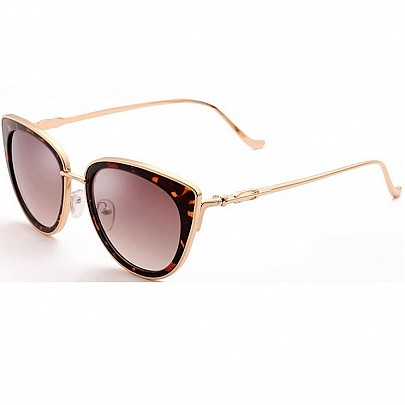 Dámske slnečné okuliare Elia Leo zlatý rám hnedé sklá