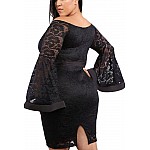 Dámske plus size šaty - čierne
