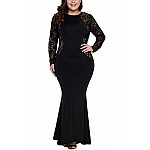 Dlhé plus size šaty - čierne