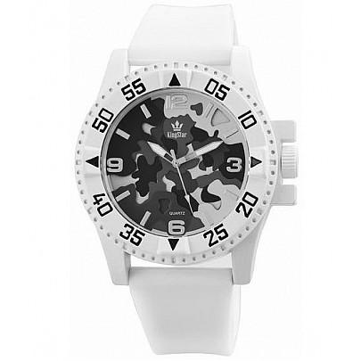 Pánske hodinky King Star maskáčové - biele