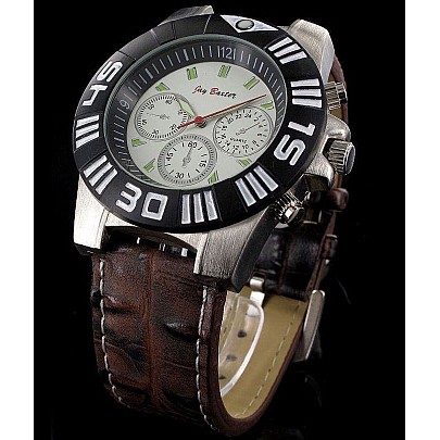 Pánske hodinky Jay Baxter Round Silver White-Brown