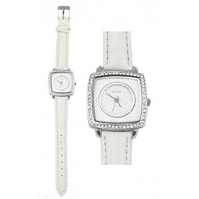 Dámske trblietavé hodinky Silver White