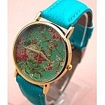 Dámske kvetované hodinky - modré