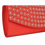 Vybíjaná večerná/listová kabelka - červená