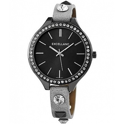 Dámske vybíjané hodinky Excellanc - sivo čierne