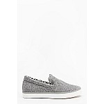 Dámske tenisky Slip On Mettalic - strieborné