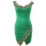 Dámske šaty s aplikáciou Vanda - zelené
