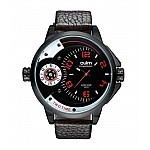 Pánske hodinky Oulm Dual Luxury - čierne červené