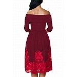 Dámske šaty s aplikáciou Coleta - burgundy