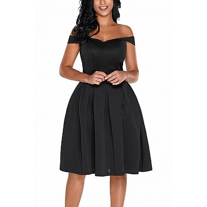 Čierne šaty so skladanou sukňou Tracy