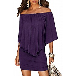 Vrstvené mini šaty Vivien - fialové
