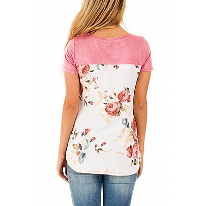 Tričko s kvetinovou potlačou Jillian - ružové