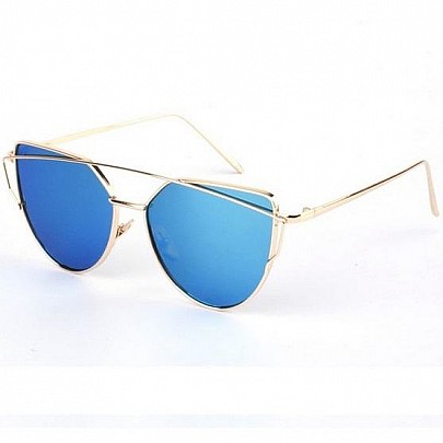 Dámske slnečné okuliare Glam zlatý rám modré sklá