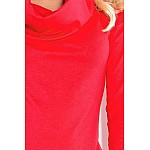 Dámske šaty s veľkým rolákom Marea červené v131-4