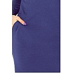 Dámske šaty s veľkým rolákom Marea tmavo modré v131-5