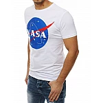 Jedinečné pánske biele tričko s nápisom NASA vrx4100 Jedinečné pánske biele tričko s nápisom NASA vrx4100