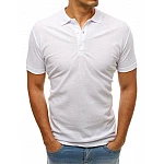 Pohodlné pánske biele polo tričko vpx0176 Pohodlné pánske biele polo tričko vpx0176