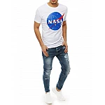 Jedinečné pánske biele tričko s nápisom NASA vrx4100 Jedinečné pánske biele tričko s nápisom NASA vrx4100