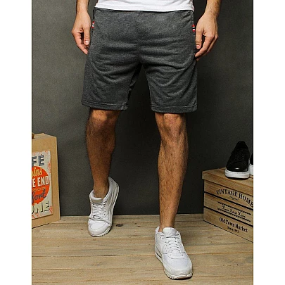 Pánske trendy teplákové kraťasy čiernosivé vsx1196