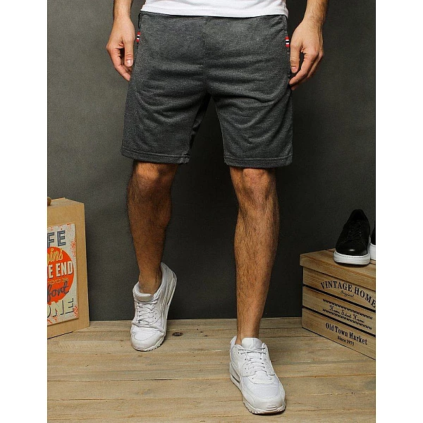 Pánske trendy teplákové kraťasy čiernosivé vsx1196 Pánske trendy teplákové kraťasy čiernosivé vsx1196