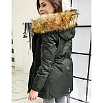 Dámska khaki parka s odopínateľnou podšívkou vty1457 Dámska khaki parka s odopínateľnou podšívkou vty1457