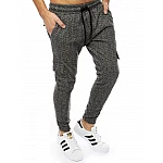 Pánske pohodlné čiernosivé joggery vux2187 Pánske pohodlné čiernosivé joggery vux2187