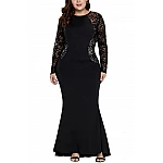 Dlhé plus size šaty - čierne