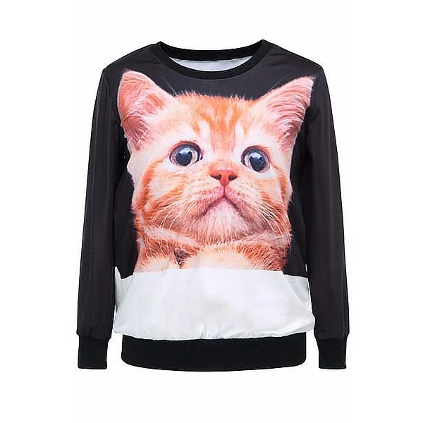 Dámska čierna mikina Cat Dámska čierna mikina Cat