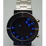 LED hodinky strieborný remienok - modré LED hodinky strieborný remienok - modré