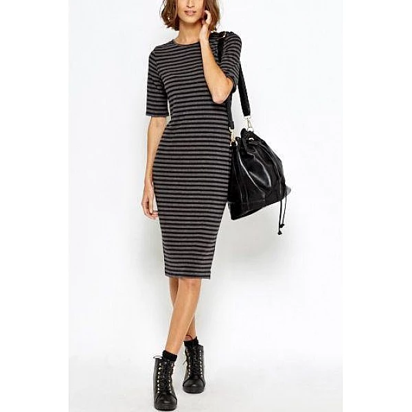 Dámske šaty Striped sivé Dámske šaty Striped sivé