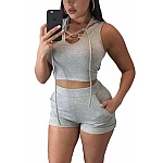 Dámsky set top + kraťasy Amira - šedý Dámsky set top + kraťasy Amira - šedý