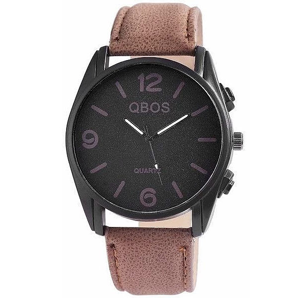 Pánske hodinky QBOS hnedé Basic Black Pánske hodinky QBOS hnedé Basic Black