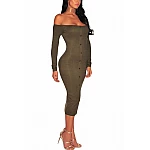 Bodycon šaty s gombíkmi Rena - zelené Bodycon šaty s gombíkmi Rena - zelené