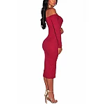 Bodycon šaty s gombíkmi Rena - červené Bodycon šaty s gombíkmi Rena - červené