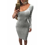 Semišové bodycon šaty Medea - šedé Semišové bodycon šaty Medea - šedé
