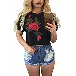 Dámsky top s aplikáciou Linda - čierny Dámsky top s aplikáciou Linda - čierny