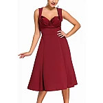 Dámske retro šaty Talyse - burgundy Dámske retro šaty Talyse - burgundy