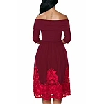 Dámske šaty s aplikáciou Coleta - burgundy Dámske šaty s aplikáciou Coleta - burgundy
