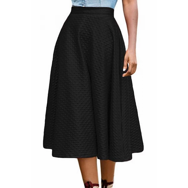 Čierna midi sukňa Estel - kožený look Čierna midi sukňa Estel - kožený look