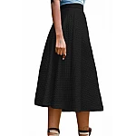 Čierna midi sukňa Estel - kožený look Čierna midi sukňa Estel - kožený look