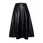 Čierna midi sukňa Estel - kožený look Čierna midi sukňa Estel - kožený look