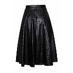 Čierna midi sukňa Estel - kožený look Čierna midi sukňa Estel - kožený look