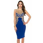 Dámske trendy šaty s aplikáciou Gabriella - modré Dámske trendy šaty s aplikáciou Gabriella - modré