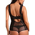 Čipkované plus size body Blaire - čierne Čipkované plus size body Blaire - čierne