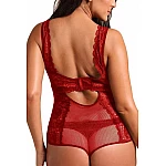 Čipkované plus size body Blair - červené Čipkované plus size body Blair - červené