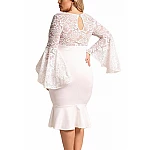 Bodycon plus size šaty Cameron - biele