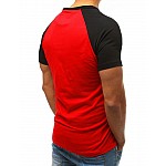Pánske jednoduché červené tričko s potlačou vrx3517